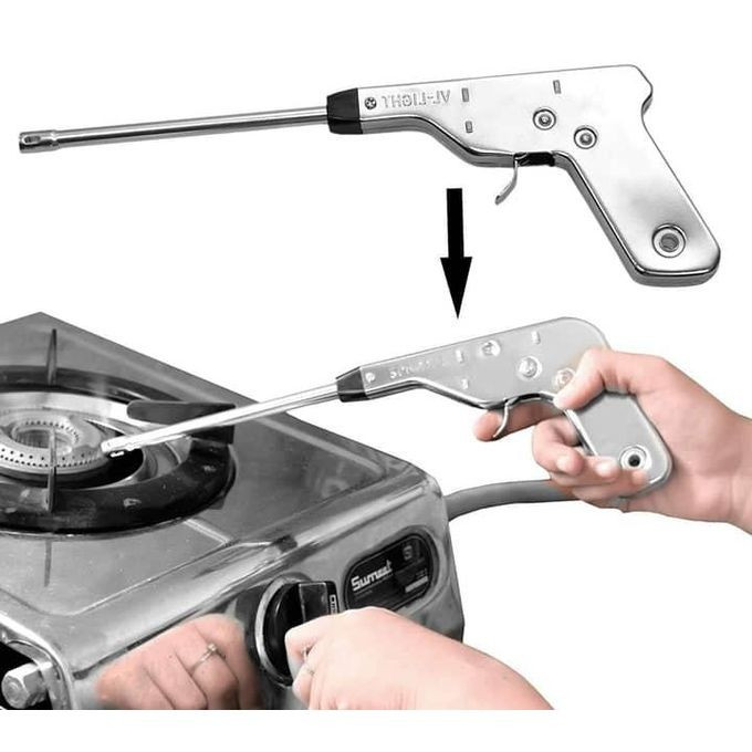 Gas Lighter With Electric Sparks - Silver