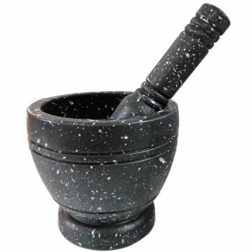 Grinding Granite Mortar and Pestle-Black.
