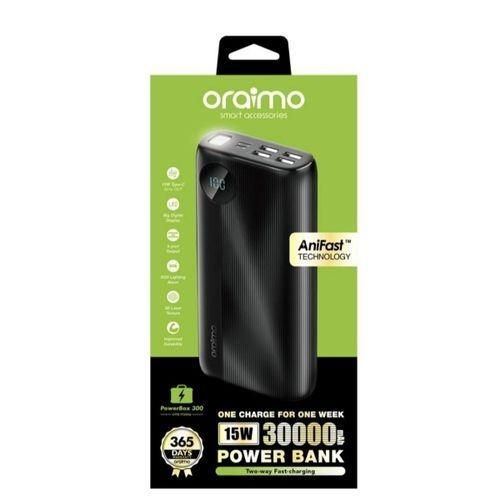 Oraimo 30000mAh Power Bank PD & USB-C - Black