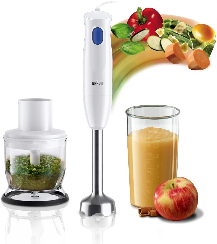 Braun hand Blender450W 2IN1 Hand Blender & Chopper with Plastic Beaker- Romania MQ10.201MWM