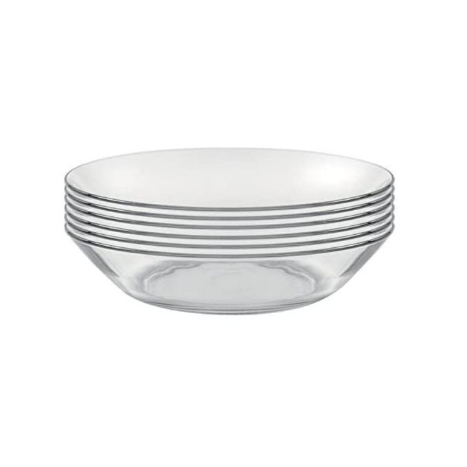 Clear Glass Round Dinner Plates, 6PCS - Colorless