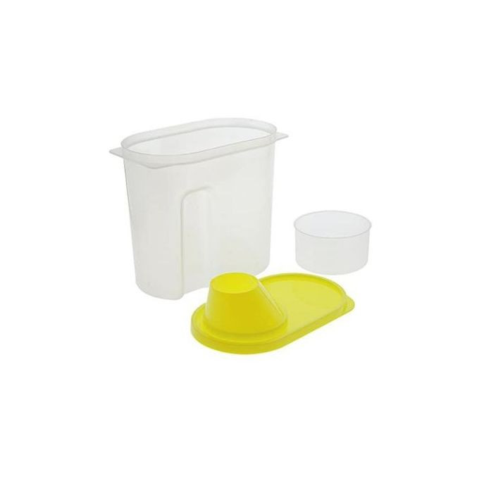 2.5 Litre Food Plastic Storage Grains Cereal Container,Yellow.
