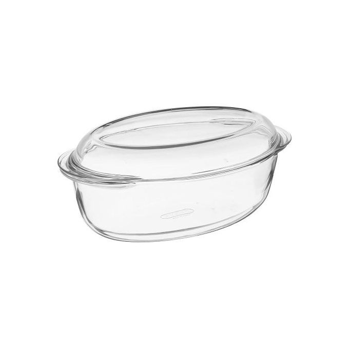 Pyrex Glass Oval Casserole Oven Dish with Lid,4L,Colourless Pyrex