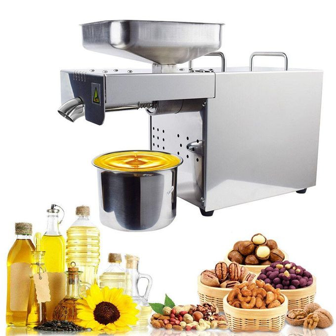 Oil Press Machine 750W Cold/Hot Press Automatic Oil Extractor Organic Oil Expeller Commercial Grade Stainless Steel Oil Press Machine