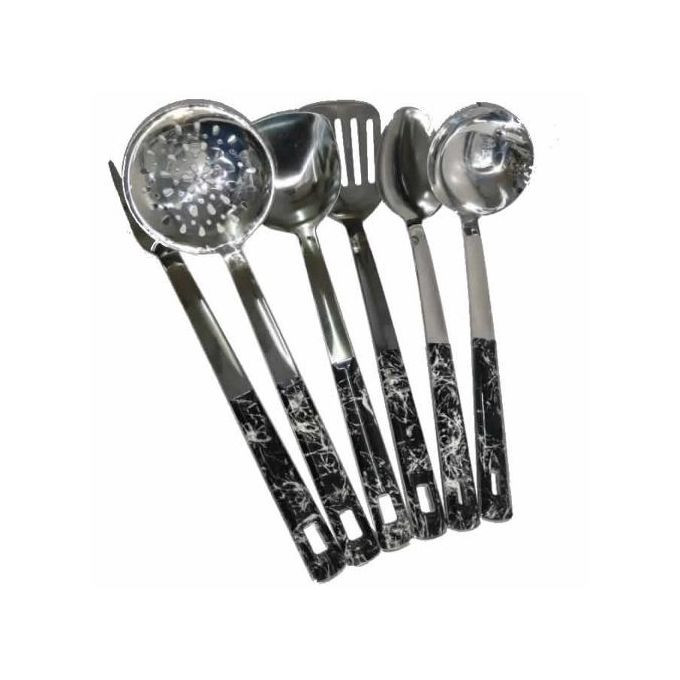 6 Pieces Of Kitchen Tool Food Serving Utensil Spoons Cutlery Set- Silver