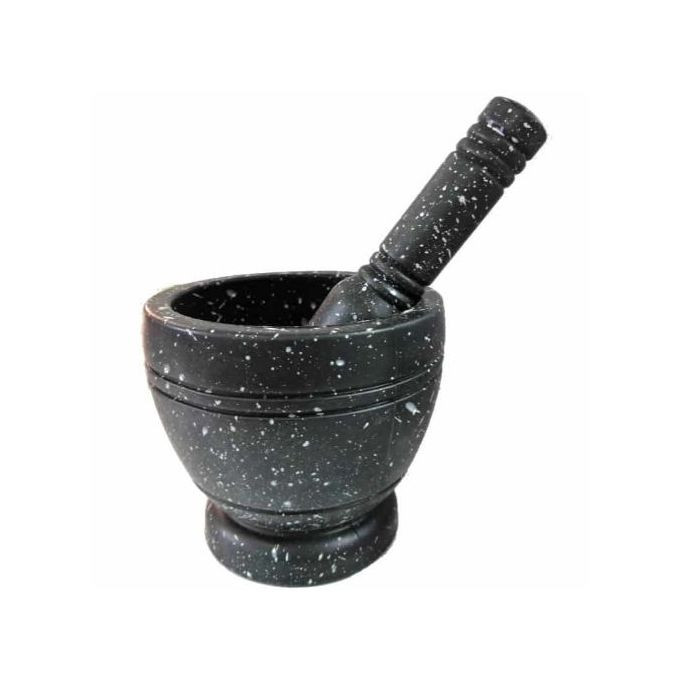 Spice Grinding Granite Mortar and Pestle-Black.