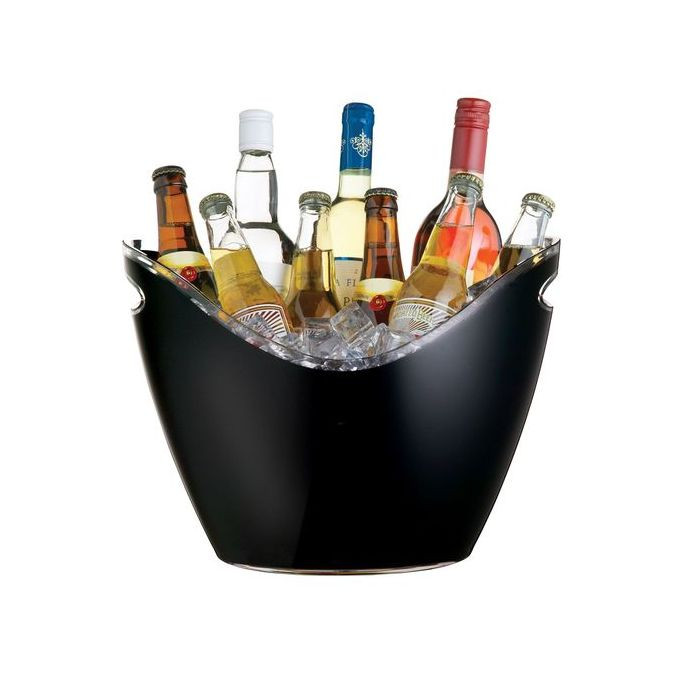 Co-Rect Acrylic 8 Bottle Beer,Champagne,Wine Ice Bucket, 8L- Black.