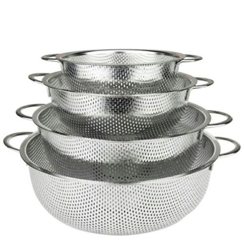 4 Piece Rice,Vegetable Washing Strainer/Sieve/Colander- Silver Other
