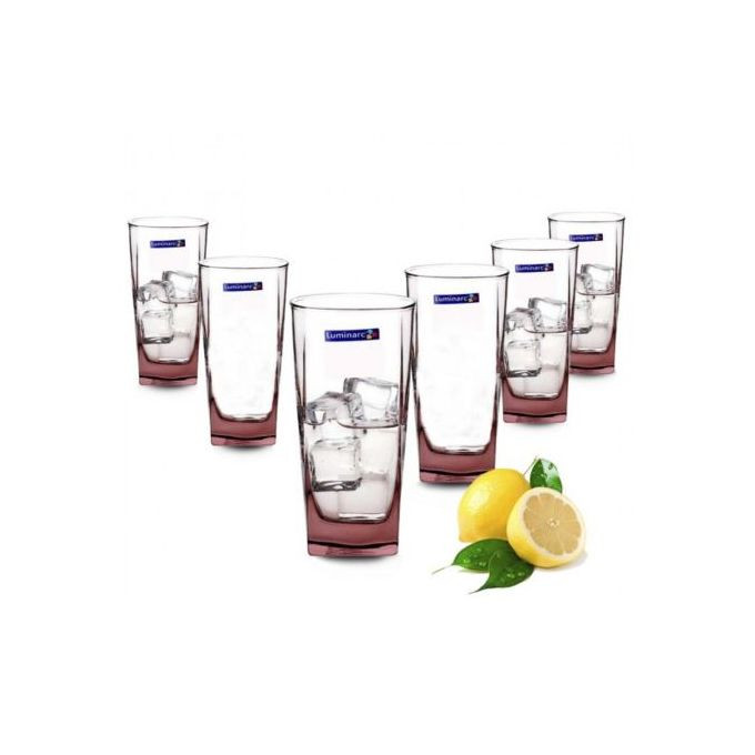6 Piece Luminarc Juice/Water Glasses-Purple Luminarc