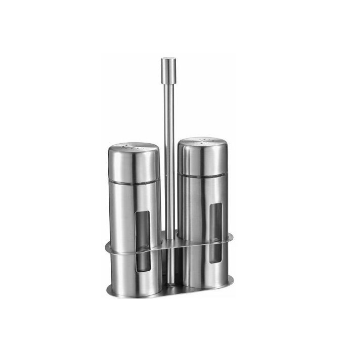 Spice Salt and Pepper Shaker Storage Containers - Silver