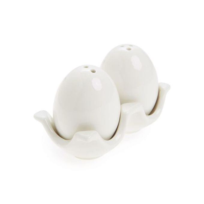 Egg Pepper And Salt Shaker Set-White
