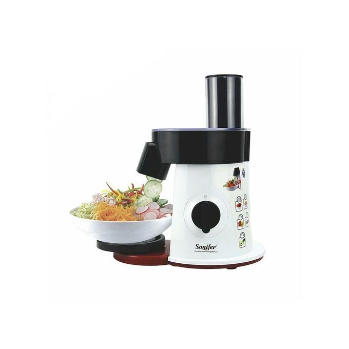 Electric Food Processor Multifunctional Salad Cutter Shred Slicer-White Sonifer