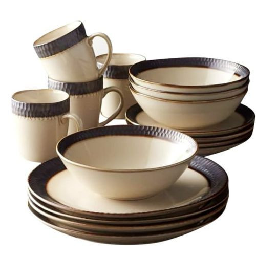 24 Piece Gold line Dinner Set, Cream. Other