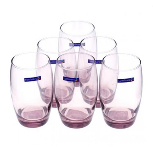 6 Pieces Of Oval Water Juice Glasses Cups Drinkware -Purple. Luminarc