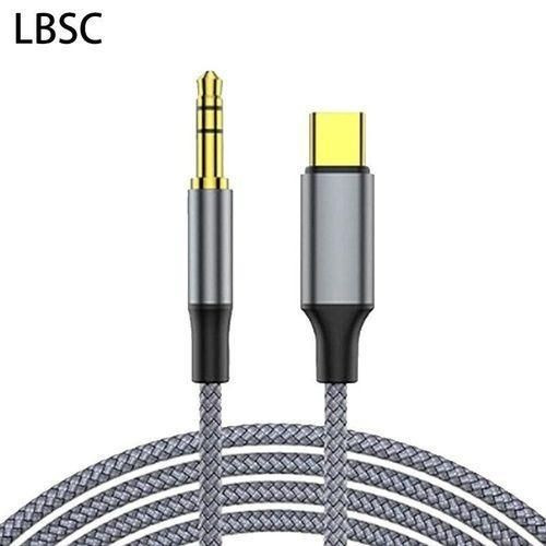LBSC 3.5mm Type C To Male Dial Audio De Adapter  Headphones Audio Aux  Car Dial - Black / Grey