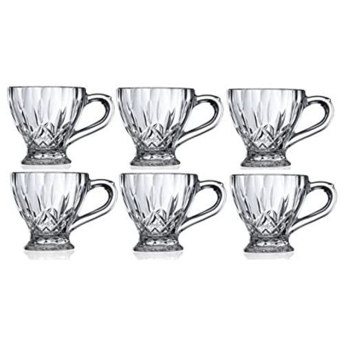 6 Pieces Of Coffee Tea Glasses Cups Mugs -Colorless