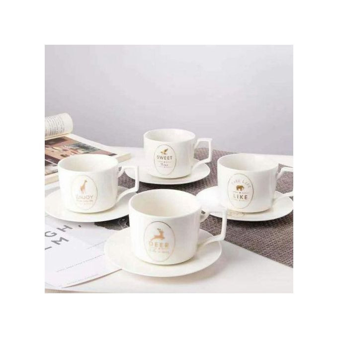 Restaurants And Office 6 Piece Cups And 6 Saucers -White.