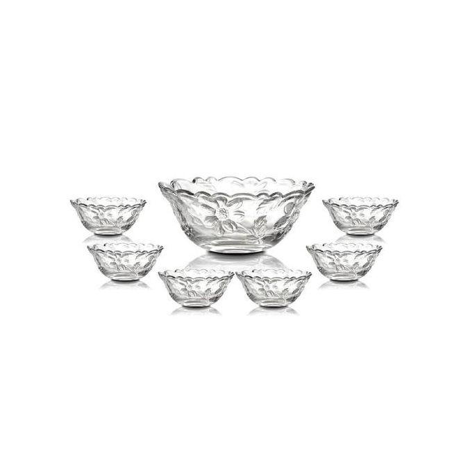 7 Piece Fruit Salad Serving Dishes/Bowls Set-Colourless