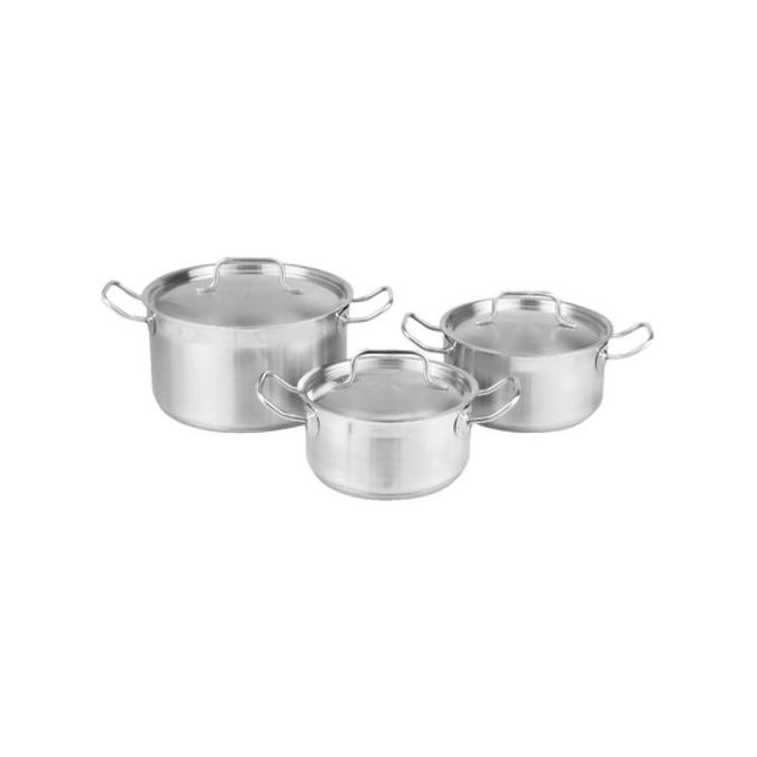 6 Pieces Of Heavy Stainless Steel Saucepans Cookware, Silver.
