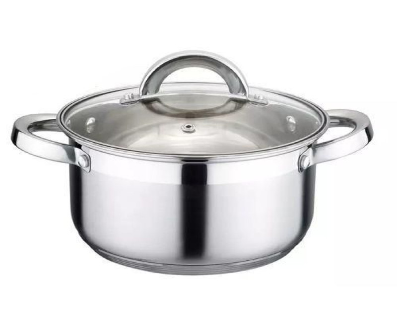 3.9L Stainless Steel Saucepans Cookware Pot- Silver