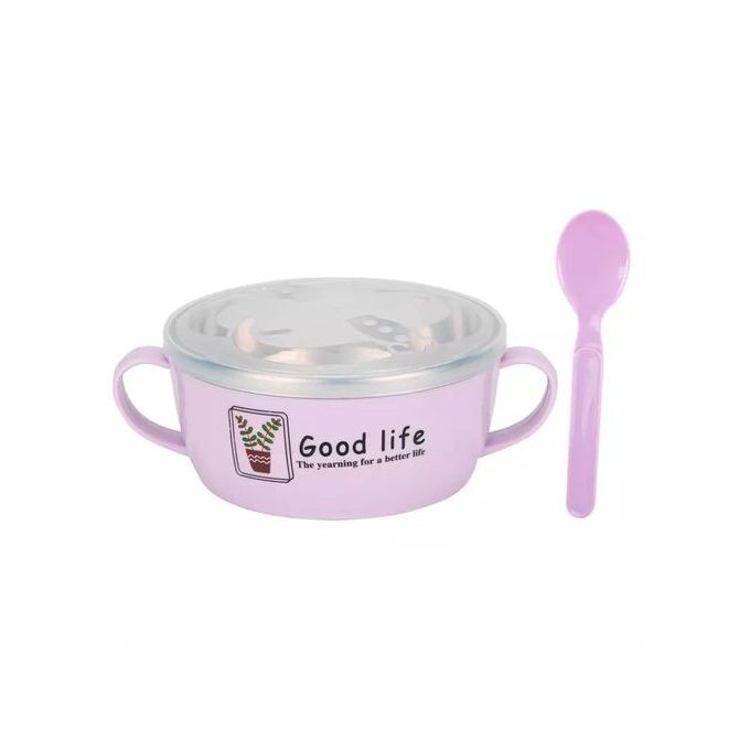 Children's Lunch Box Bowl, Double Insulated With Handles And Lid-Pink. Other