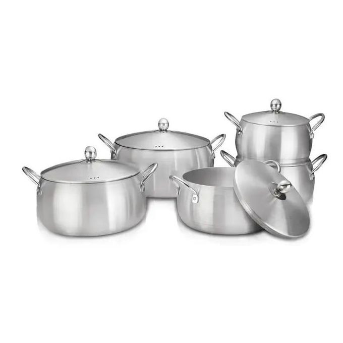 10 Piec3es Of Stainless Steel Cookware Sets Pots and Pans Kitchen Cooking Saucepan Set With Handles, Dishwasher Safe