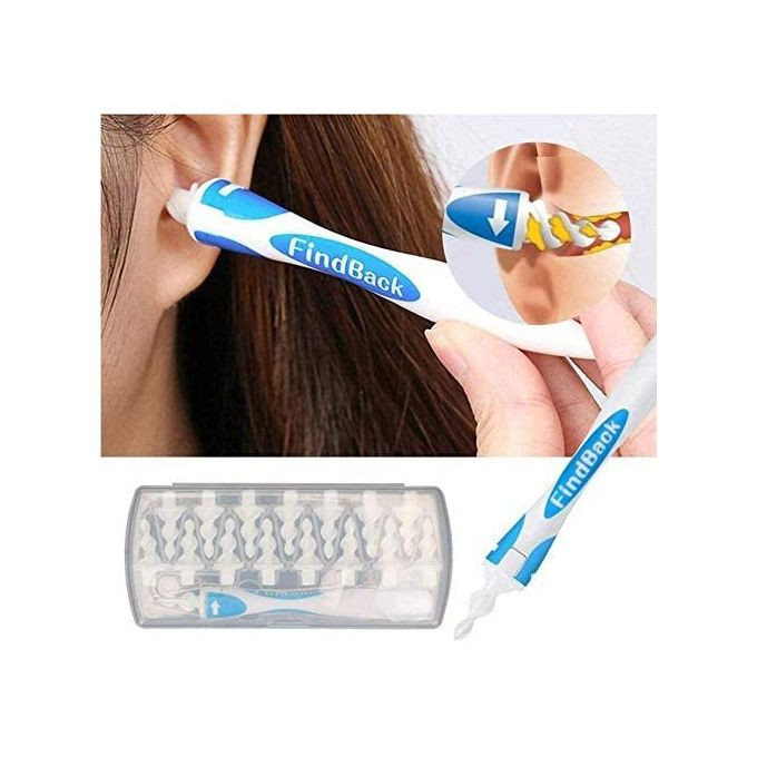 Ear Wax Remover Tool Kit Cleaner With Soft Silicone Spiral, White.