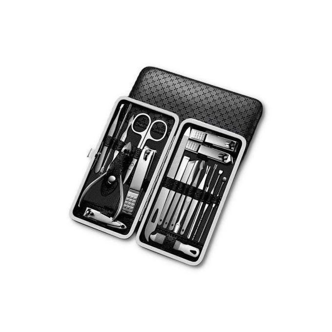 Manicure Nail Care & Pedicure Kit-19 In 1 Grooming Kits, With Luxurious Travel Case