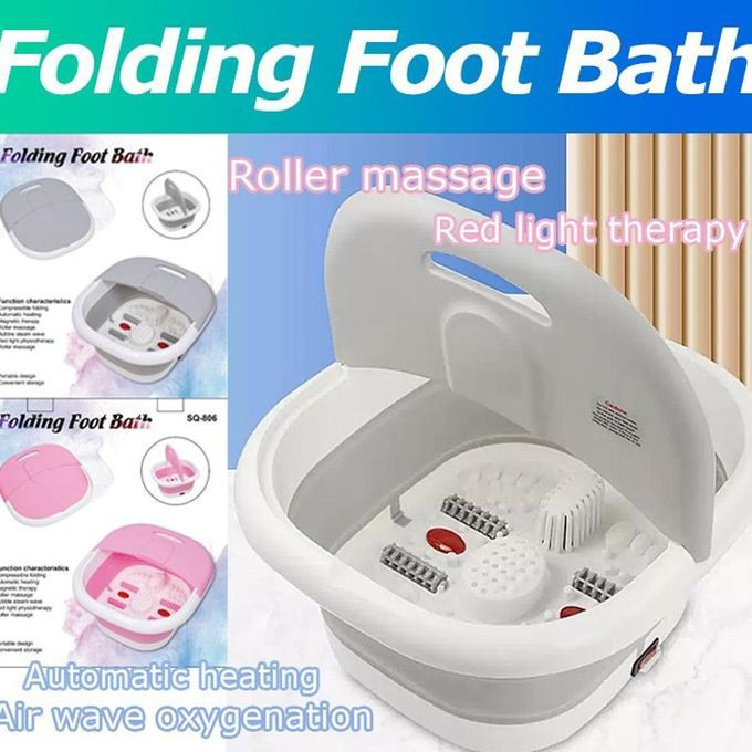 Folding Foot Bath Tub Electric Heating Thermostatic Constant Temperature Massage Foot Bath Spa Massager- Multicolor