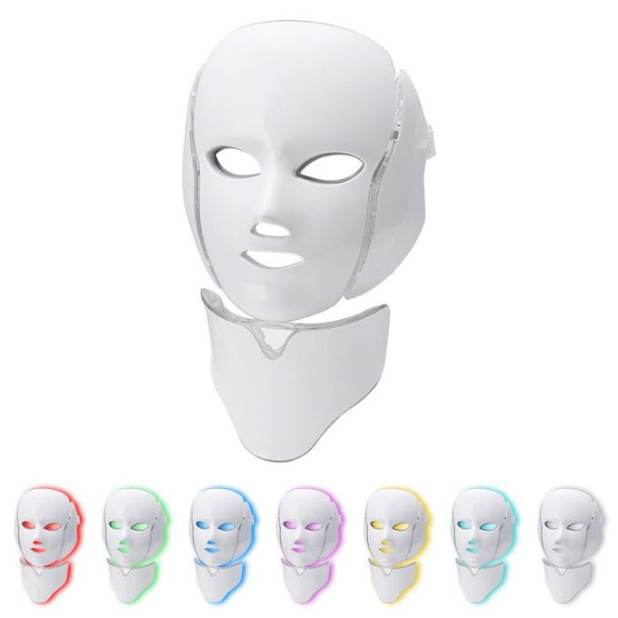 Beauty tool Rechargeable Beauty Face Mask LED Touch Skin Rejuvenation Beauty Apparatus Photon Facial Acne Treatment Mask Apparatus 7 Colors Light Therapy y Acne Treatment facial Skin Firming Lifting Beauty Device Profesional Smart Touch Mask- Multicolor