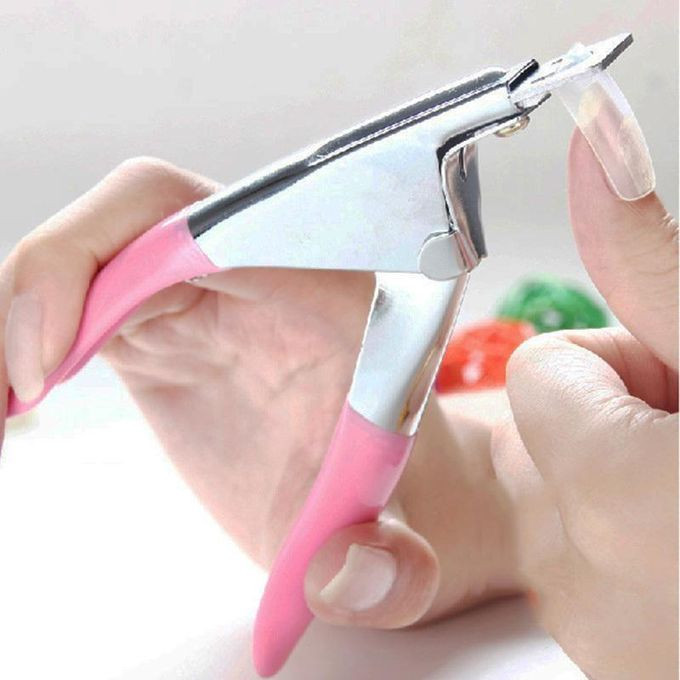 Trimmer Manicure Tools Acrylic Nail Clippers Cutter Fake False Nail Clippers  Edge Cutter- Pink