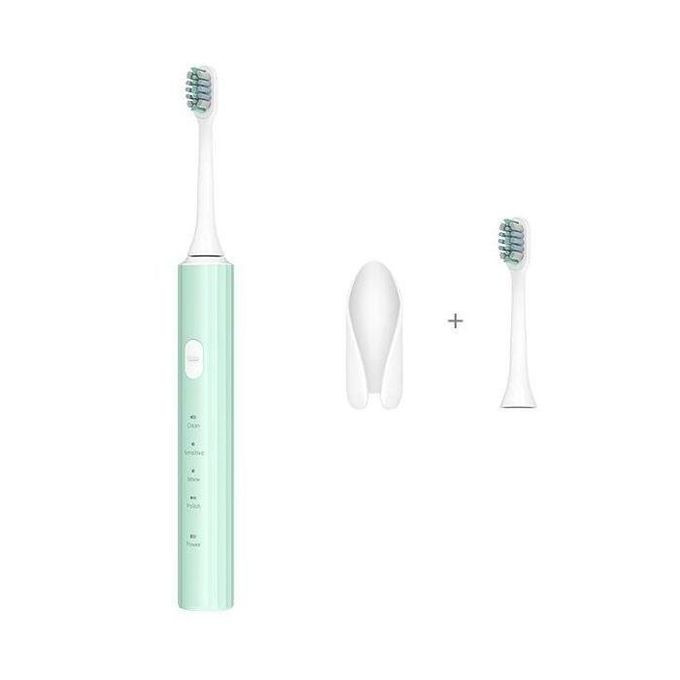 SmartDent Electric Toothbrush OPC-ET1 Powerful Sonic Motor Toothbrush Holder Included Â Two Free Replacement Brush Heads- Green oraimo
