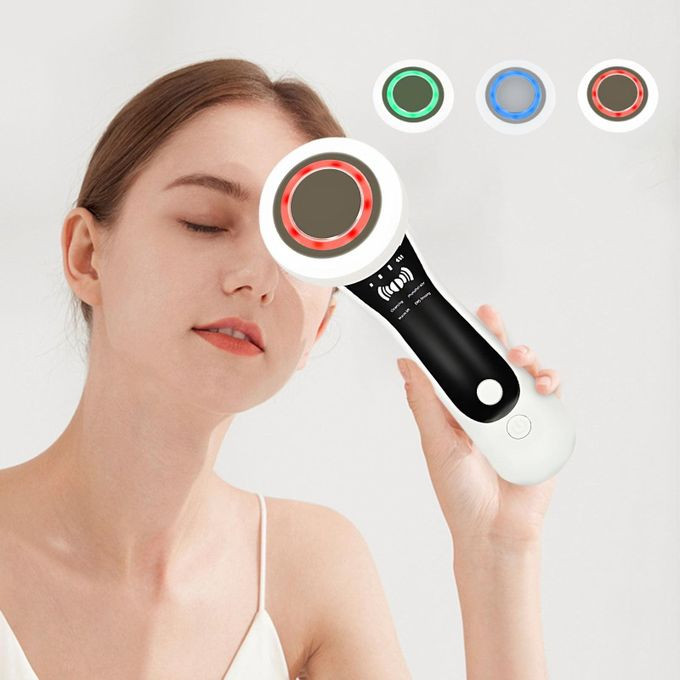 Photon Skin Rejuvenation Beautifier Device EMS Vibration Massager LED Photon Therapy Beauty Device Anti Aging Face Lifting Tightening Eye Facial Skin Care Tools Lifts and Tightens Sagging Skin Lifting Color Light Facial Micro Beauty Device- Multicolor