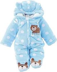 Baby Warm Bodysuit Overall Romper - Blue