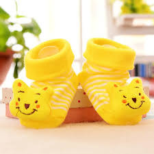Pair Of Soft Shoe Baby Socks - Yellow