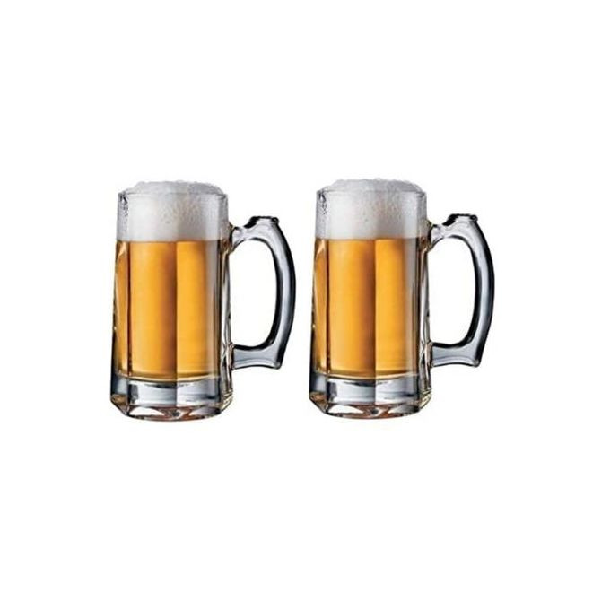 2 Pieces Of Heavy Glass Beer Glasses-Colorless