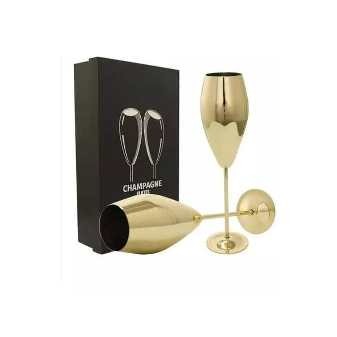Ironable Stainless Steel Champagne Glasses, Pack of 2 Champagne Flutes Unique Gift For Birthdays, Weddings, Parties, Anniversaries, Anti-Fall, BPA-Free, Stainless Steel Wine Glasses Goblet Cups -Multicolor