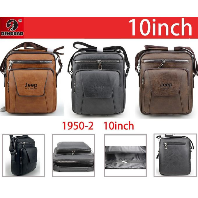 1 Piece Of 10 Inch Man Casual Leather Bag Shoulder Crossbody Bags For Men Cow Split Leather Male iPad Business Messenger Bag Drop Shipping Handbag- Multicolor Jeep