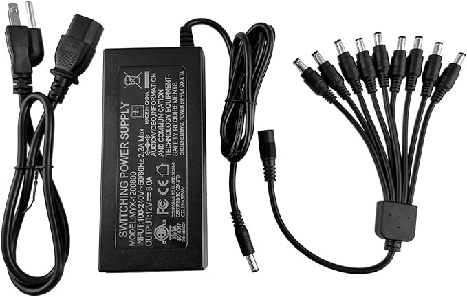 8CH SET ( 8 cameras, power supply, 8CH DVR, BNC & DC pins, 1ROLL Cable)