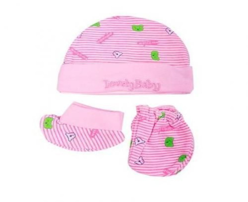 Baby 1 Cap Pair Of Mittens & Pair Of Socks Multiple Designs
