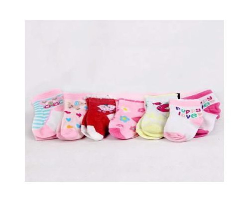 7pcs Baby Socks - Multi Colour