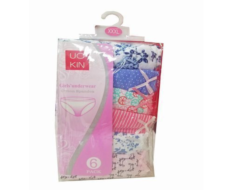 6 Pieces Cotton Spandex Knickers, Panties For Girls And Women-Multicolor