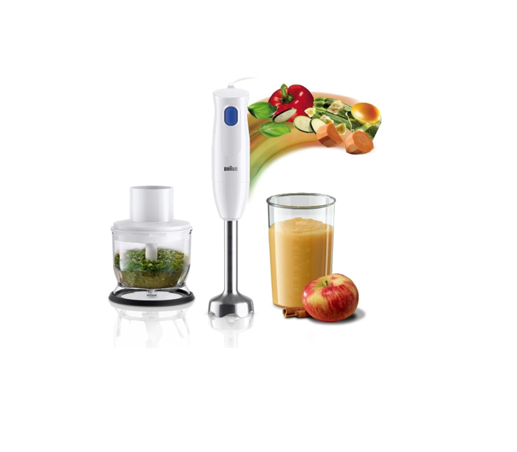 Braun hand Blender 450W 3IN1 Hand Blender / Whisk & Chopper with Plastic Beaker- Romania MQ10.202MWM