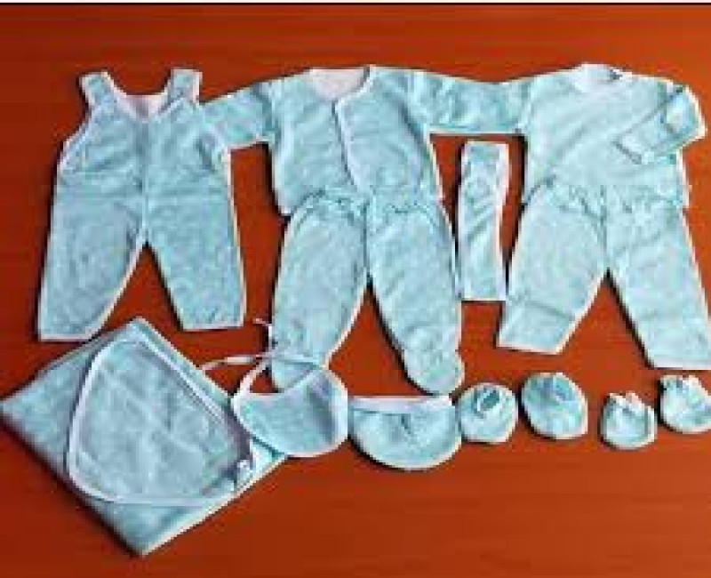 11Pc Baby Boy Newborn Clothing Set - Blue