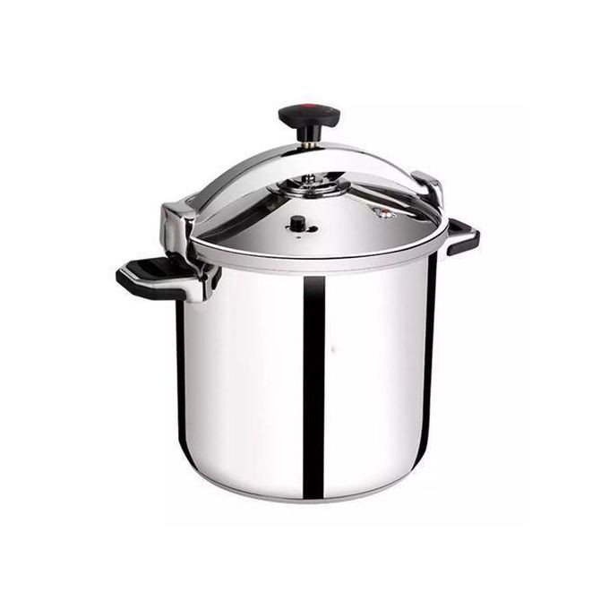 45 Litre Commercial Aluminum Pressure Cooker Saucepan Cookware Cooking Pot - Silver.