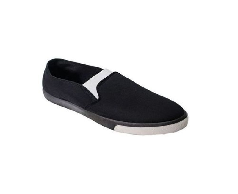 Men Slip on Plimsolls - Black