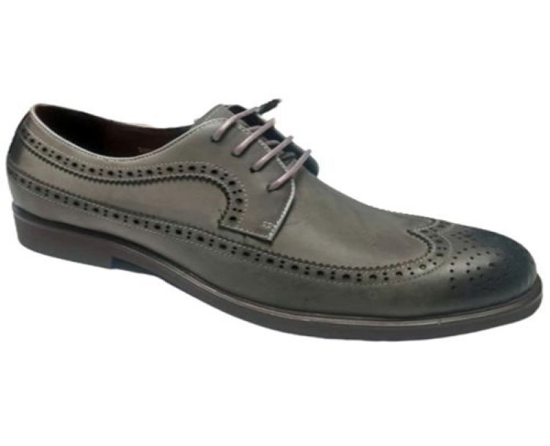 Men's Faux Leather Lace Gentle Shoes - Grey