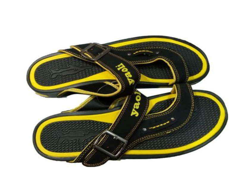 Men's Designer Sandals - Black,Yellow