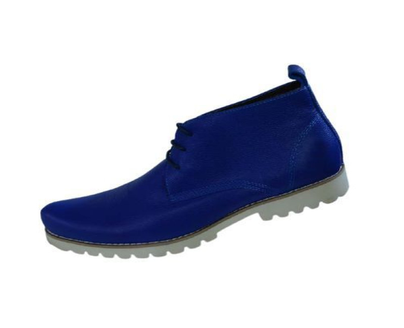Men's Designer Lace Boots - Blue,White