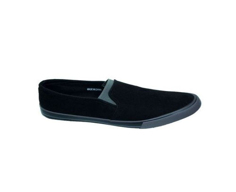 Slip on Plimsolls - Black, Grey